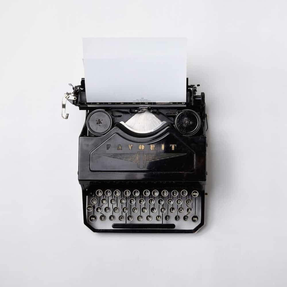 typewriter on white background