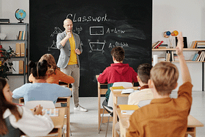 teacher in a classroom