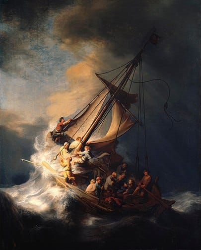 Storm on the Sea of Galilee picture of Storm on the Sea of Galilee painting (photo credit: Wikipedia)